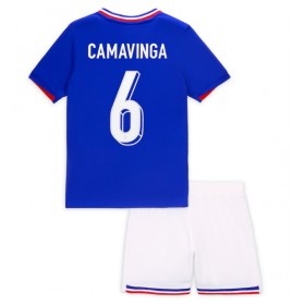 Frankreich Eduardo Camavinga #6 Heimtrikot EM 2024 Kurzarm (+ kurze hosen)